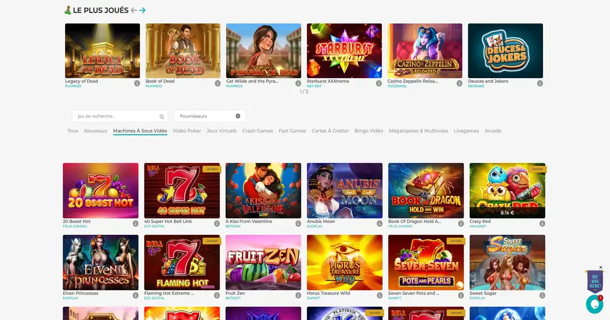 Page des machines &agrave; sous sur merlin casino