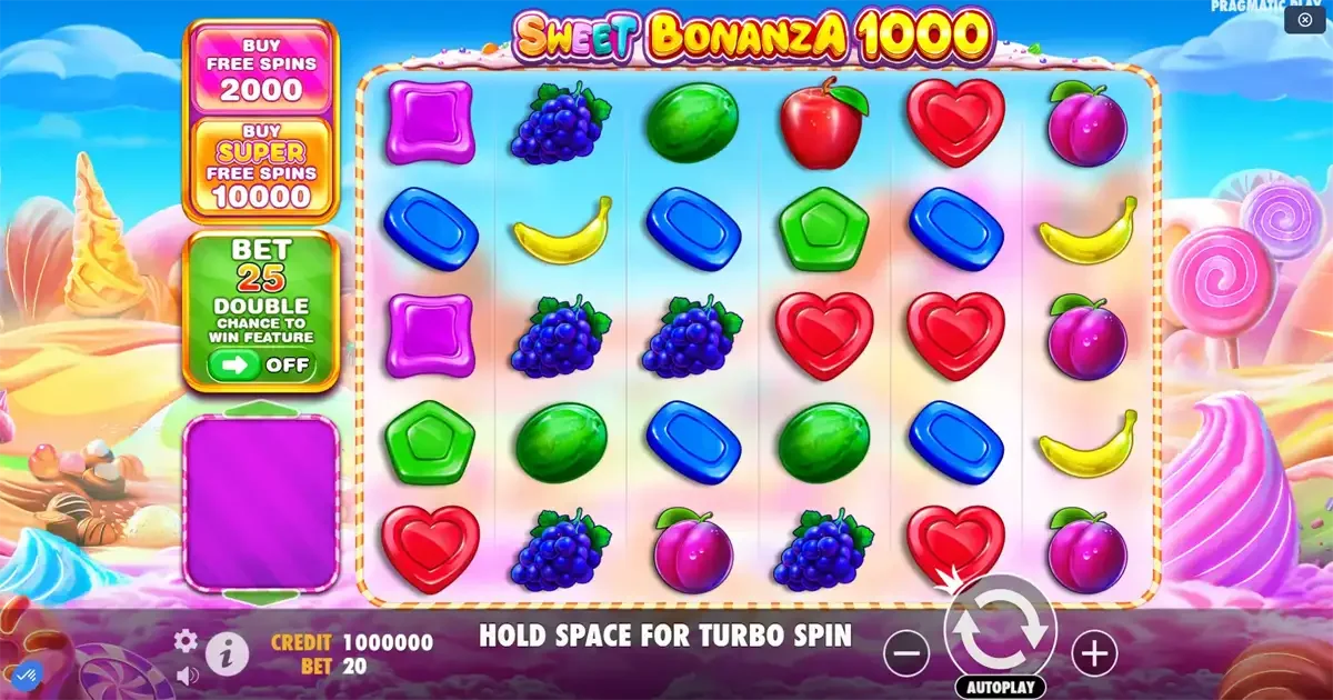 Machine &agrave; sous Sweet Bonanza 1000 avec free spins et multiplicateurs