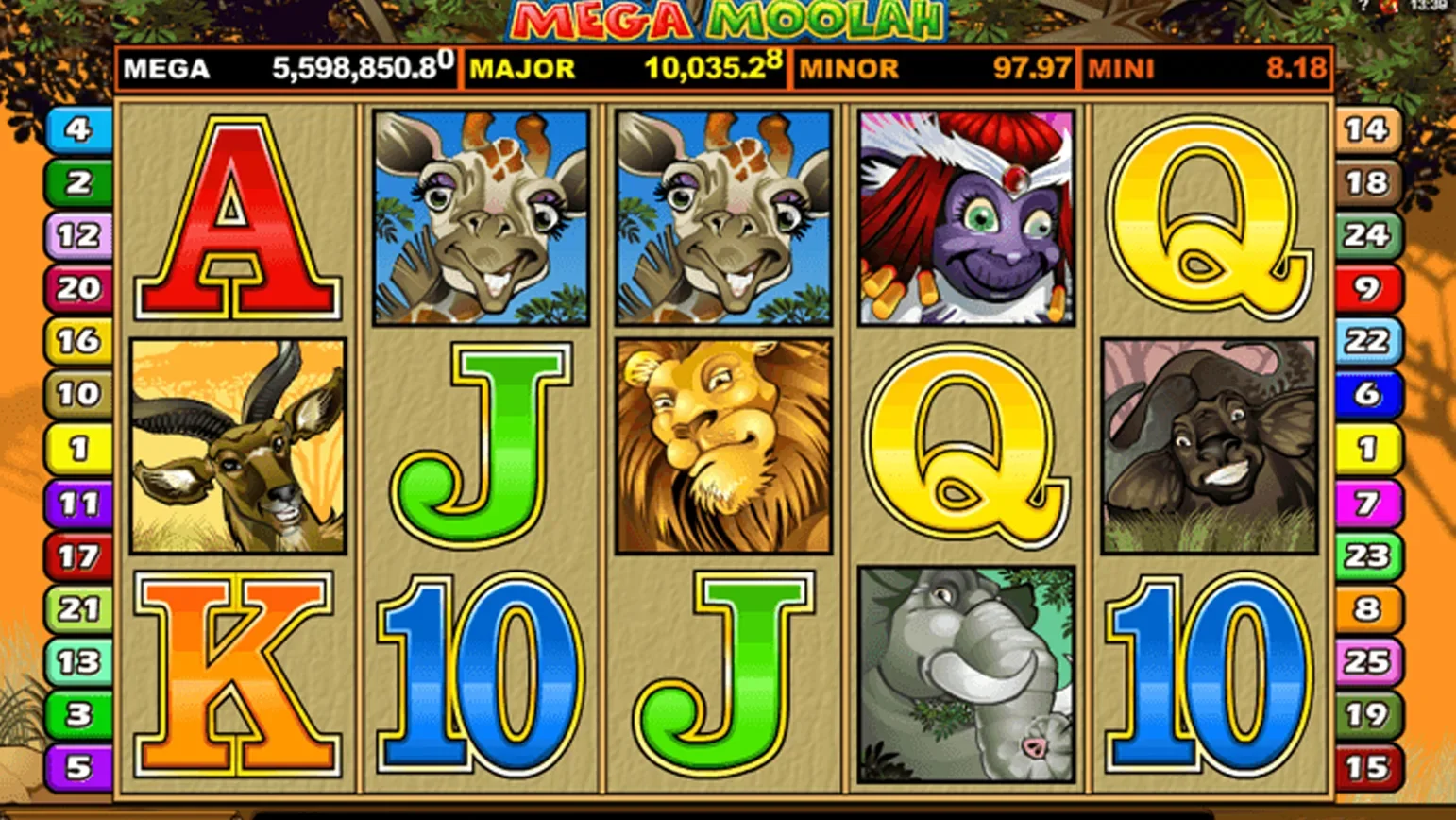 Mega moolah machine &agrave; sous