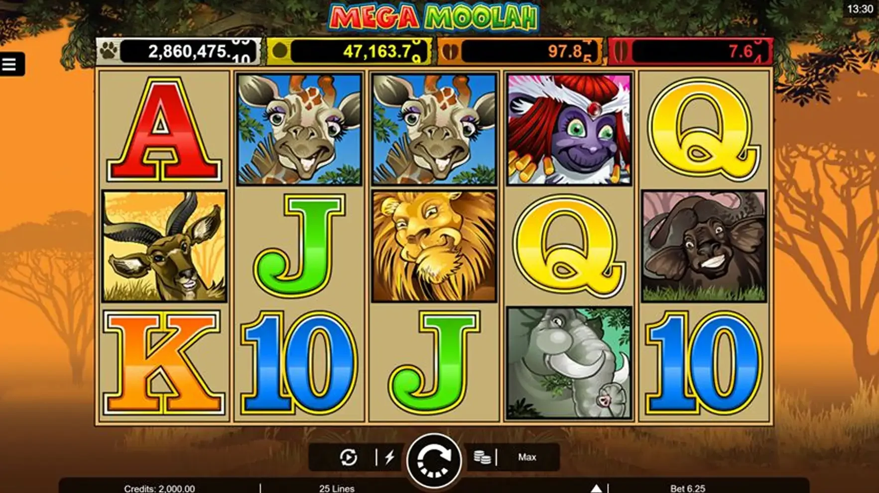 La machine &agrave; sous Mega Moolah