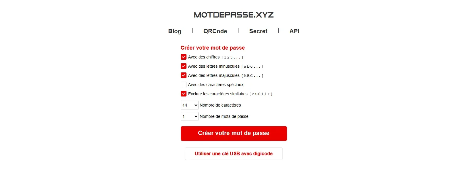 Mot de passe.xyz site pour generer safe password