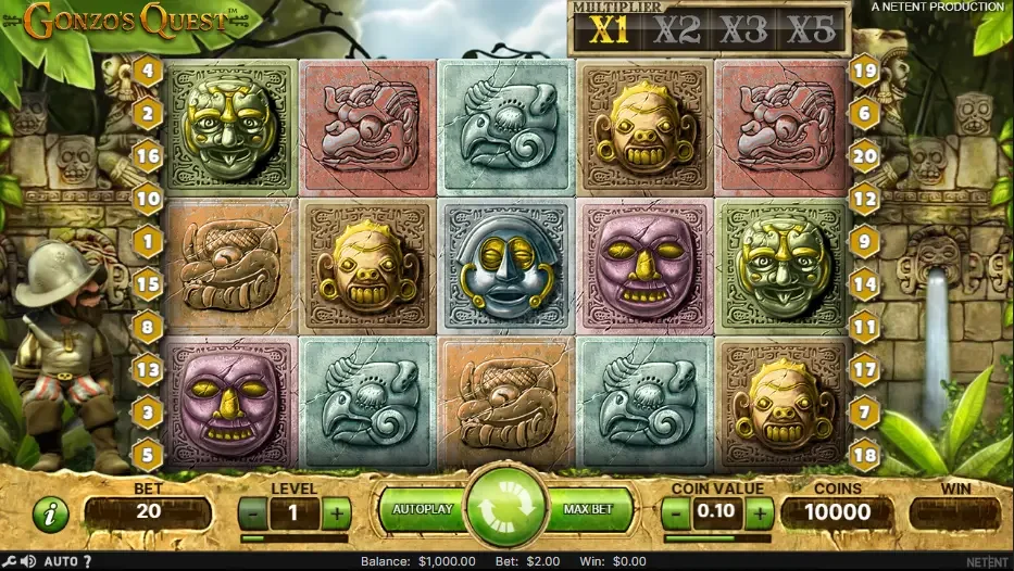 Gonzo's Quest machine &agrave; sous en ligne