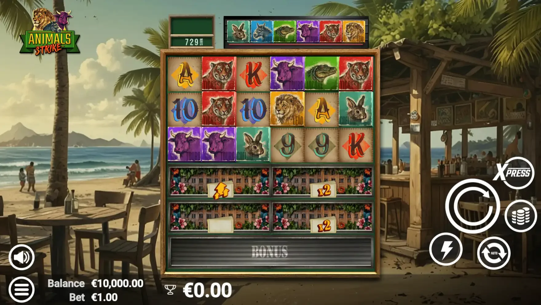 la machine &agrave; sous Animals Strike
