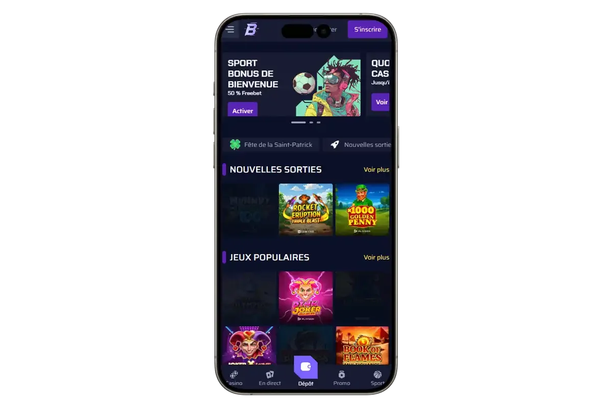 Betory casino sur t&eacute;l&eacute;phone mobile