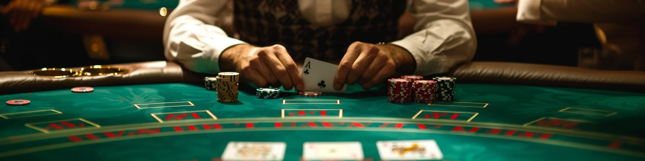 joueur de blackjack &agrave; une table