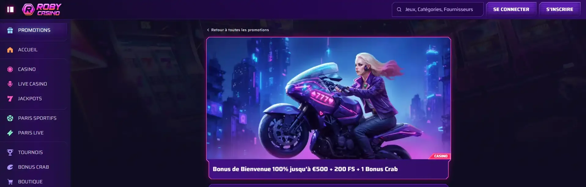 Roby casino bonus de bienvenue