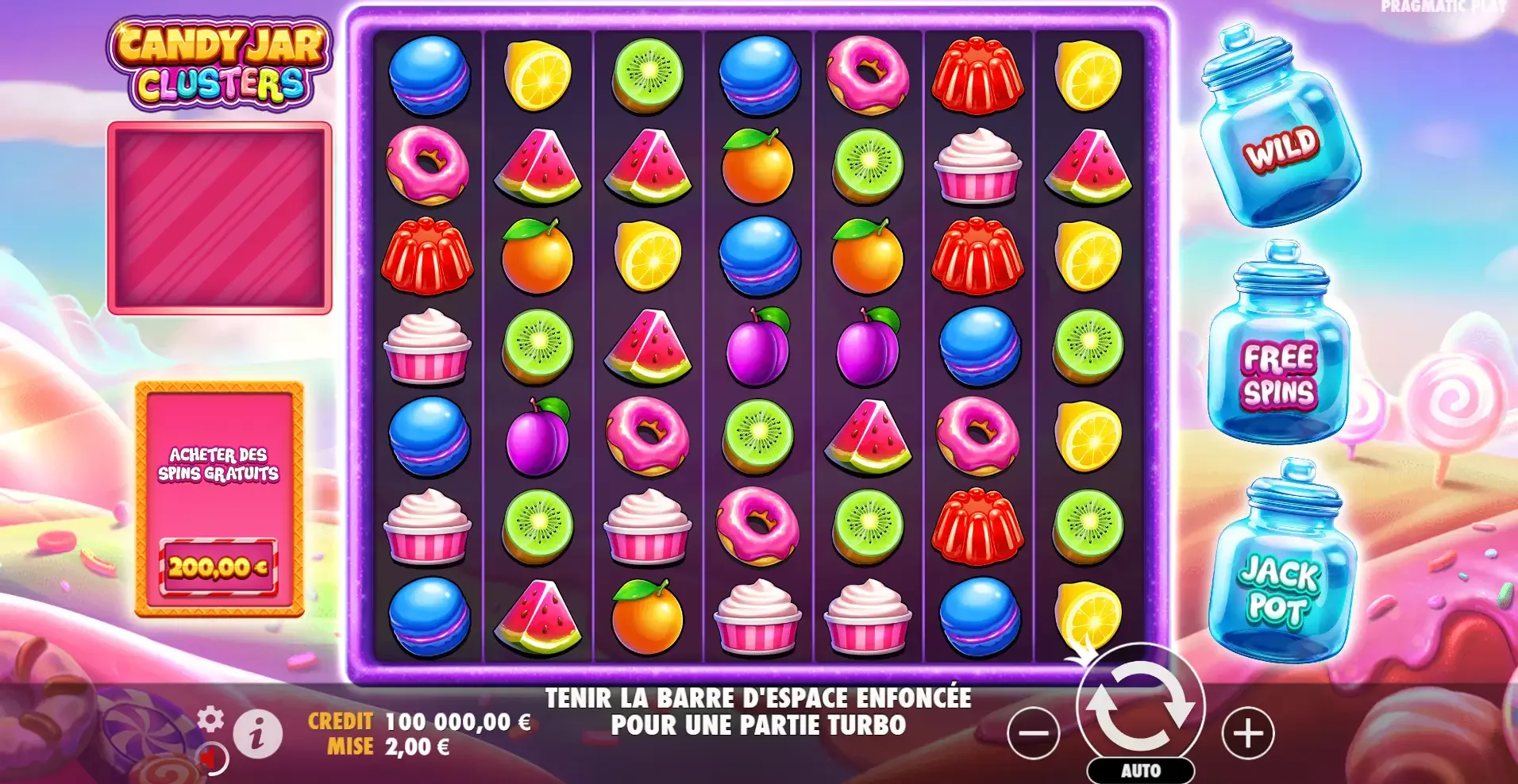 la machine &agrave; sous Candy Jar Clusters