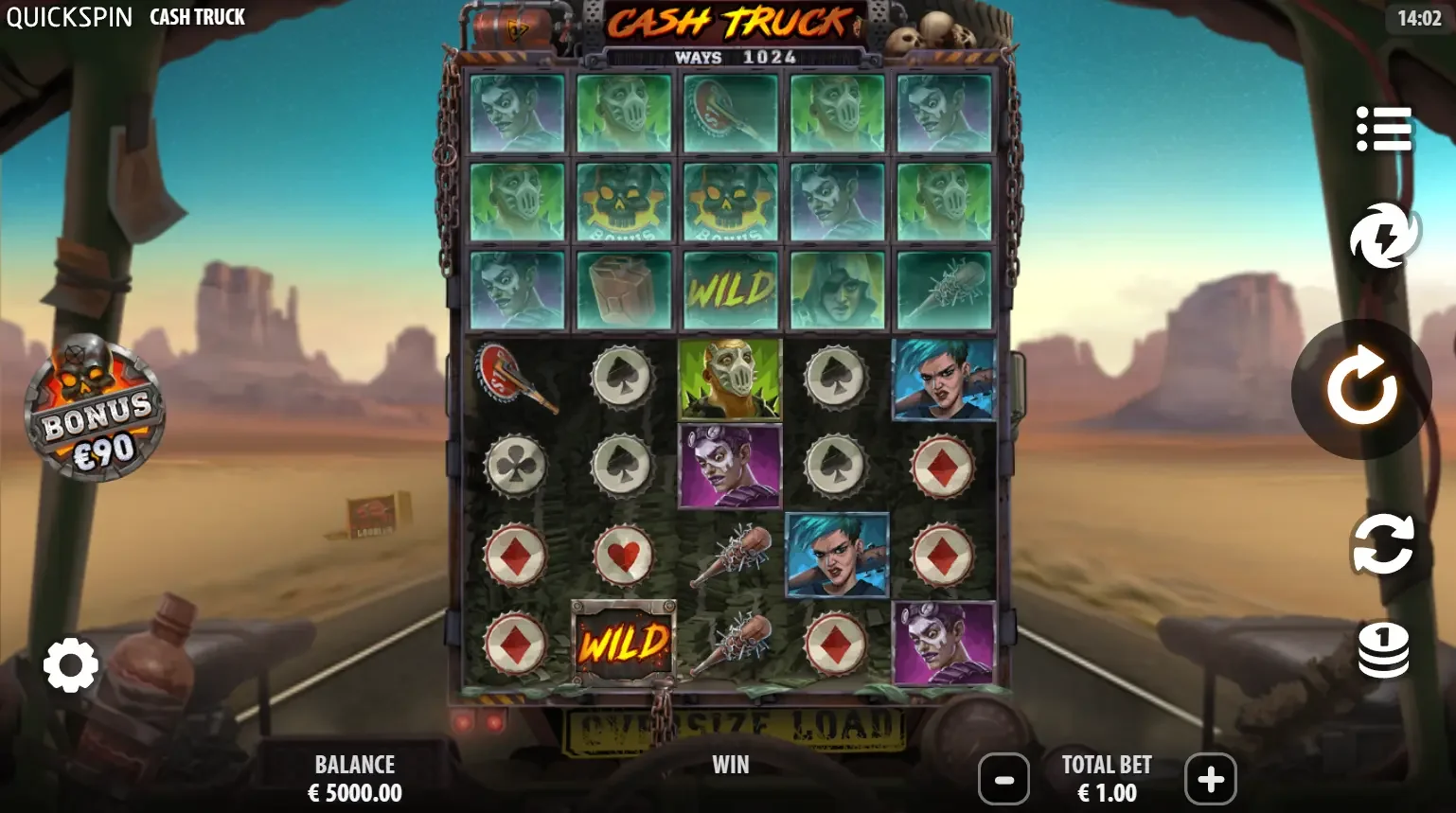 Cashtruck machine &agrave; sous quickspin