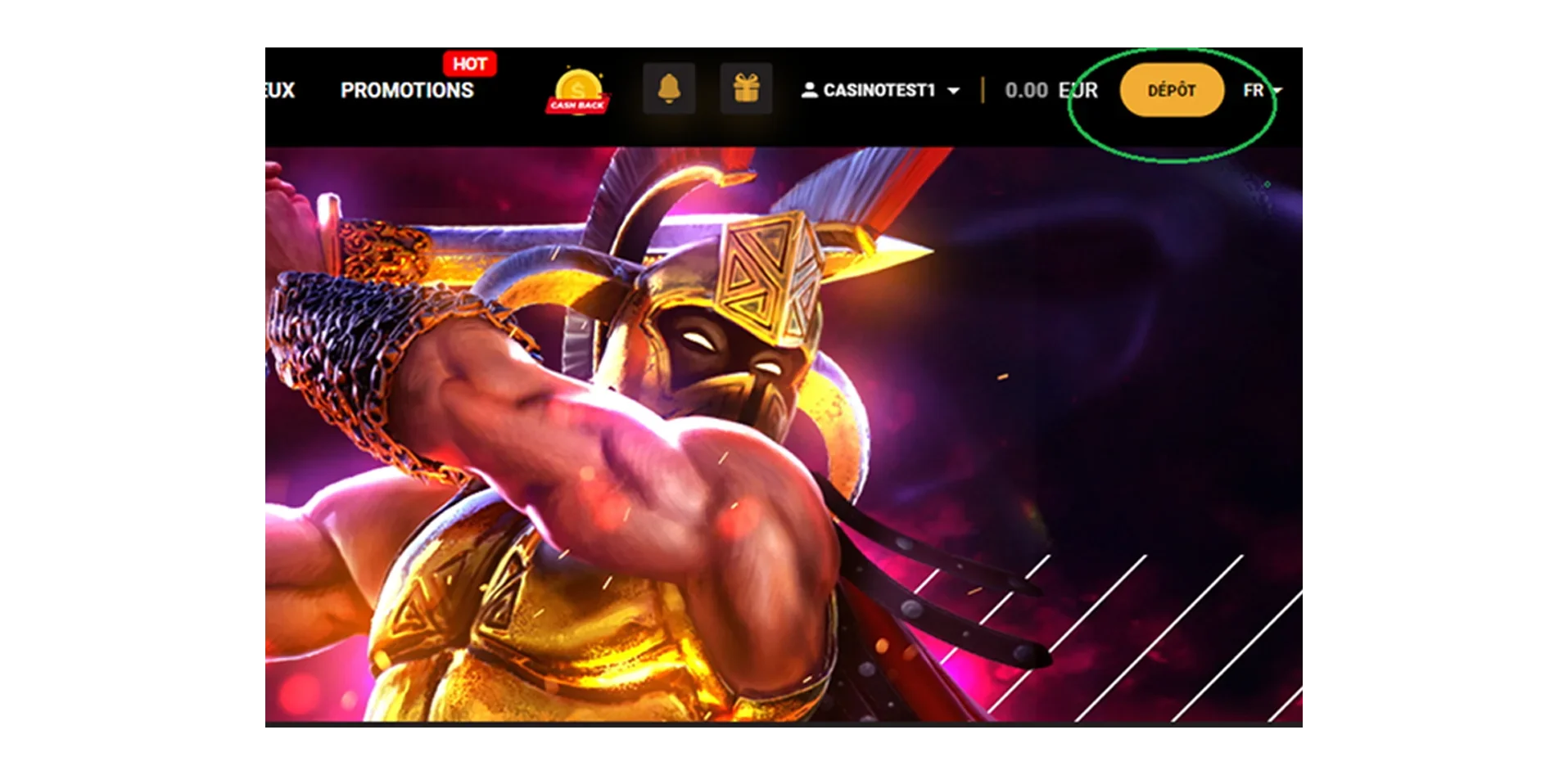 Goldenbet deposit button