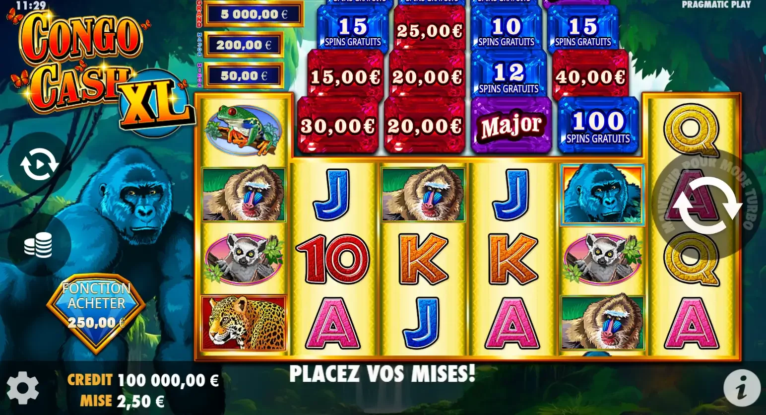Machine &agrave; sous congo cash xl