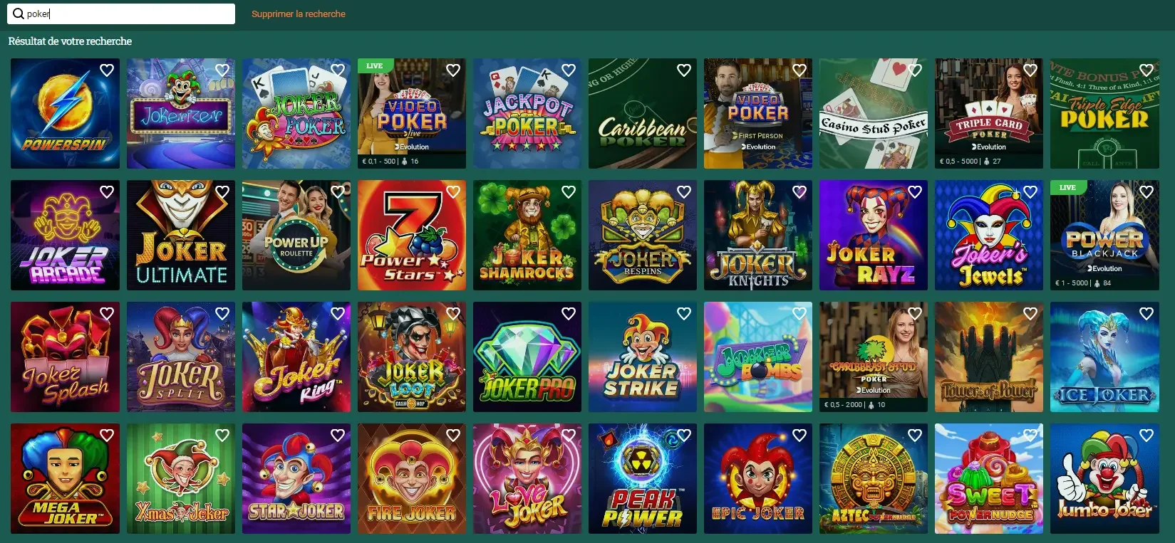 Cresus casino poker recherche