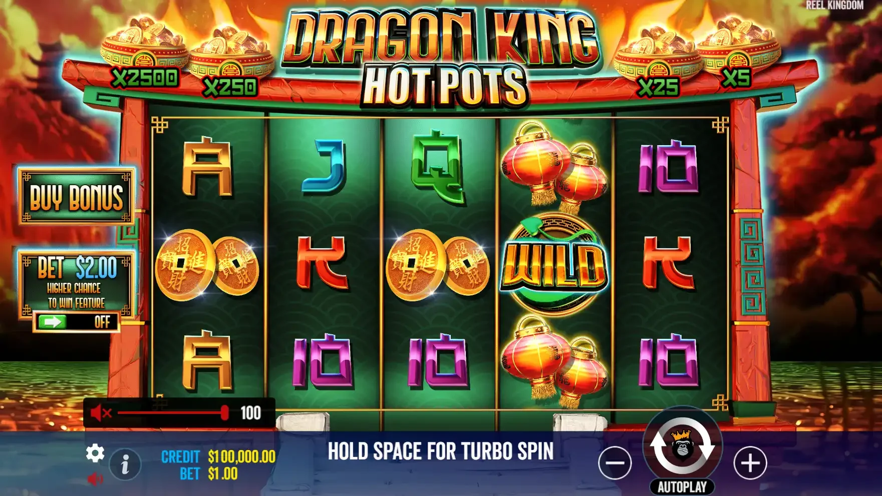 la machine &agrave; sous Dragon King Hot Pots