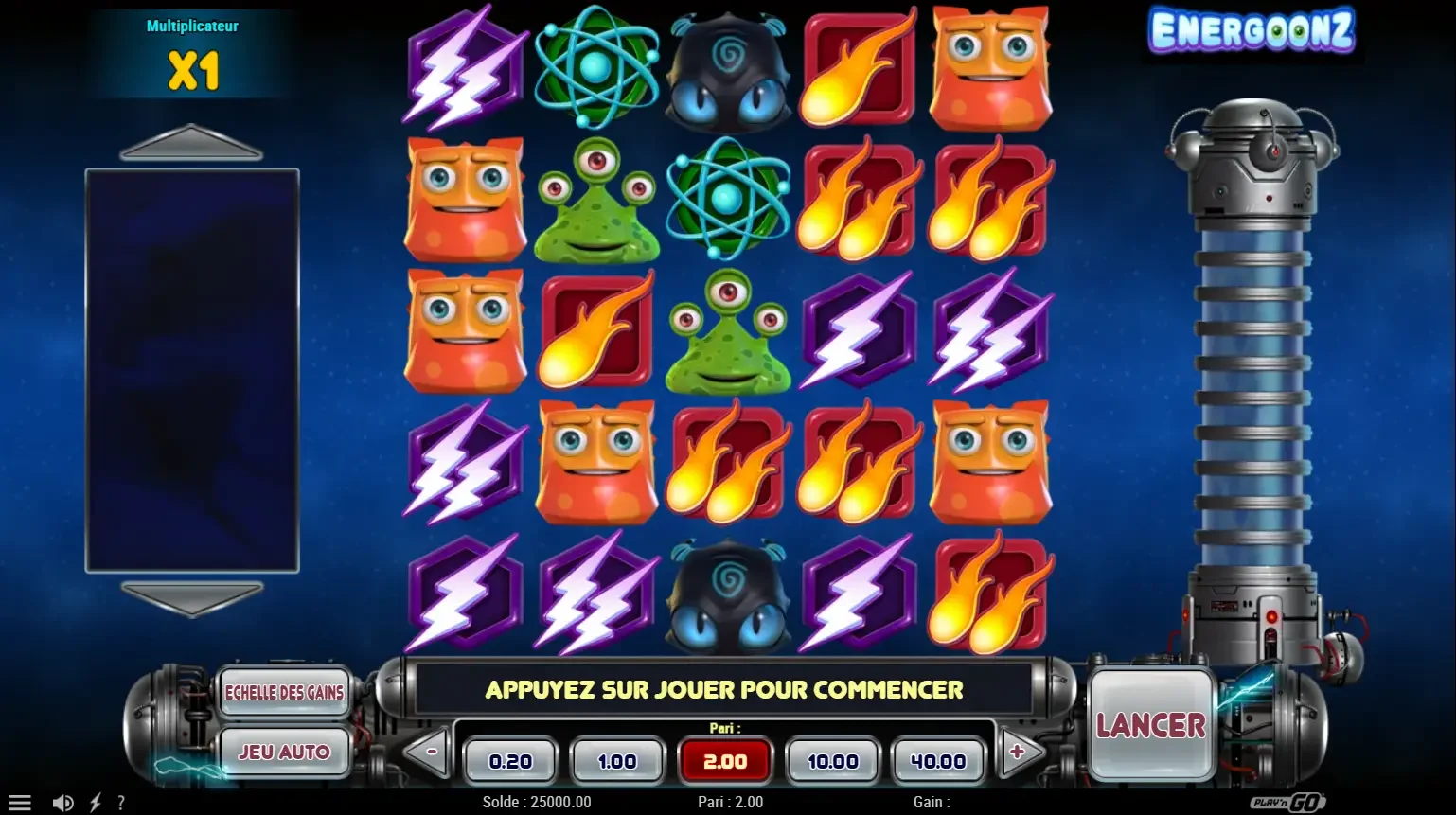 machine &agrave; sous Energoonz slot casino