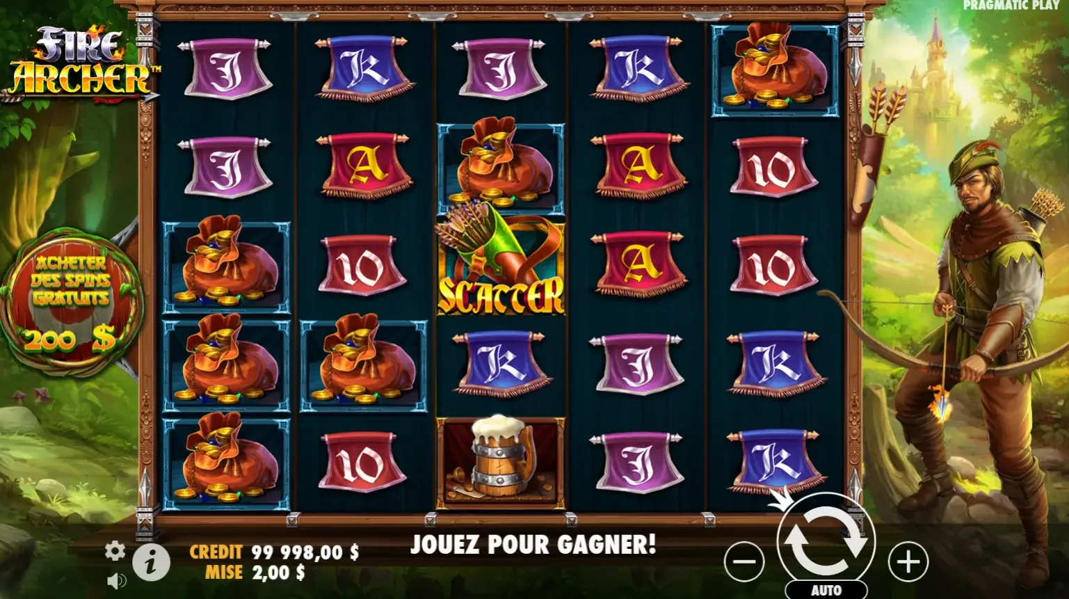 Machine &agrave; sous fire archer slot casino
