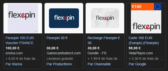 Achat de ticket Flexespin sur Google