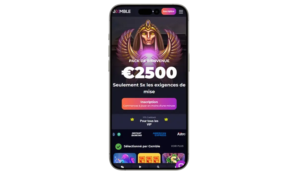 Gxmble sur mobile