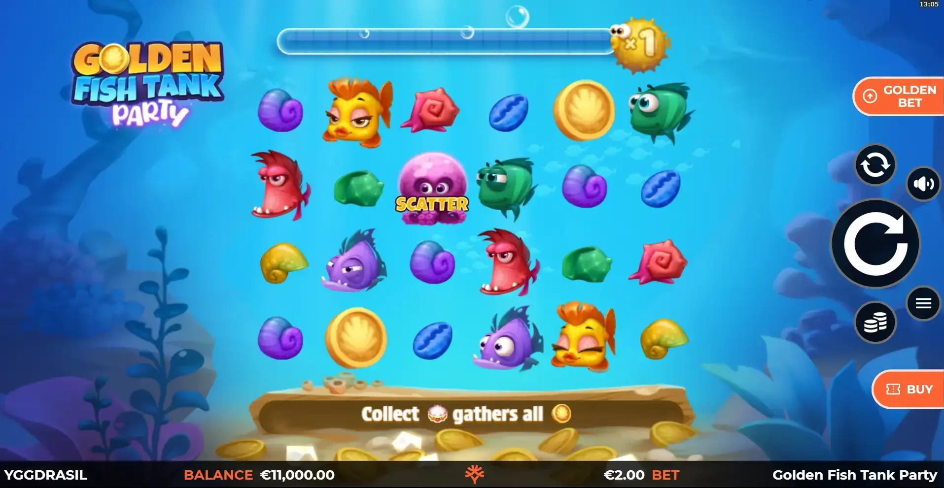 la machine &agrave; sous Golden Fish Tank Party