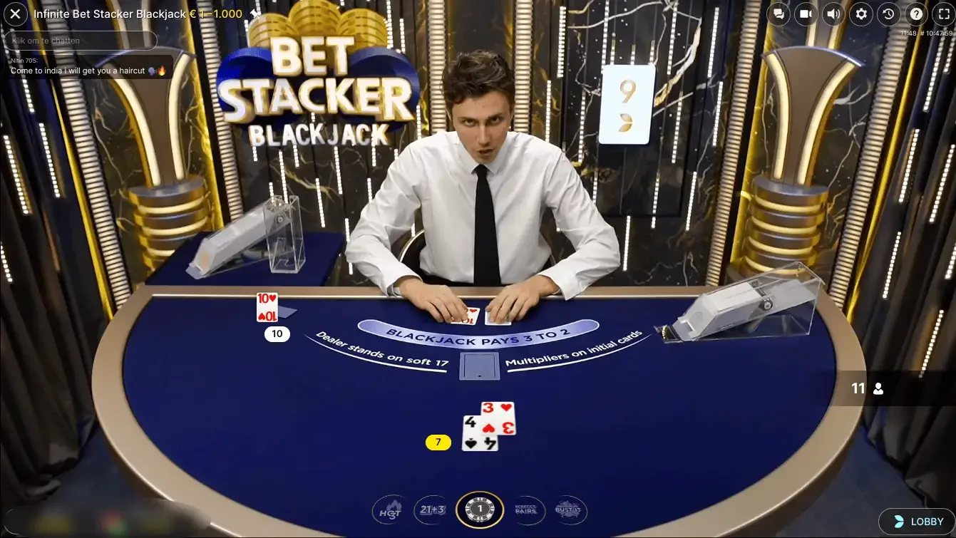 Table de jeu de Infinite Bet Stacker Blackjack