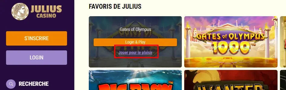 Jouez gratuitement aux machine &agrave; sous julius casino