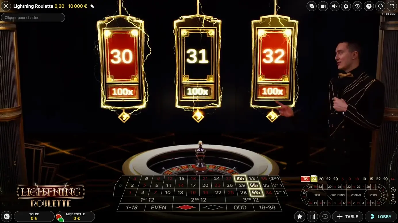 La Lightning Roulette du fournisseur de jeux Evolution