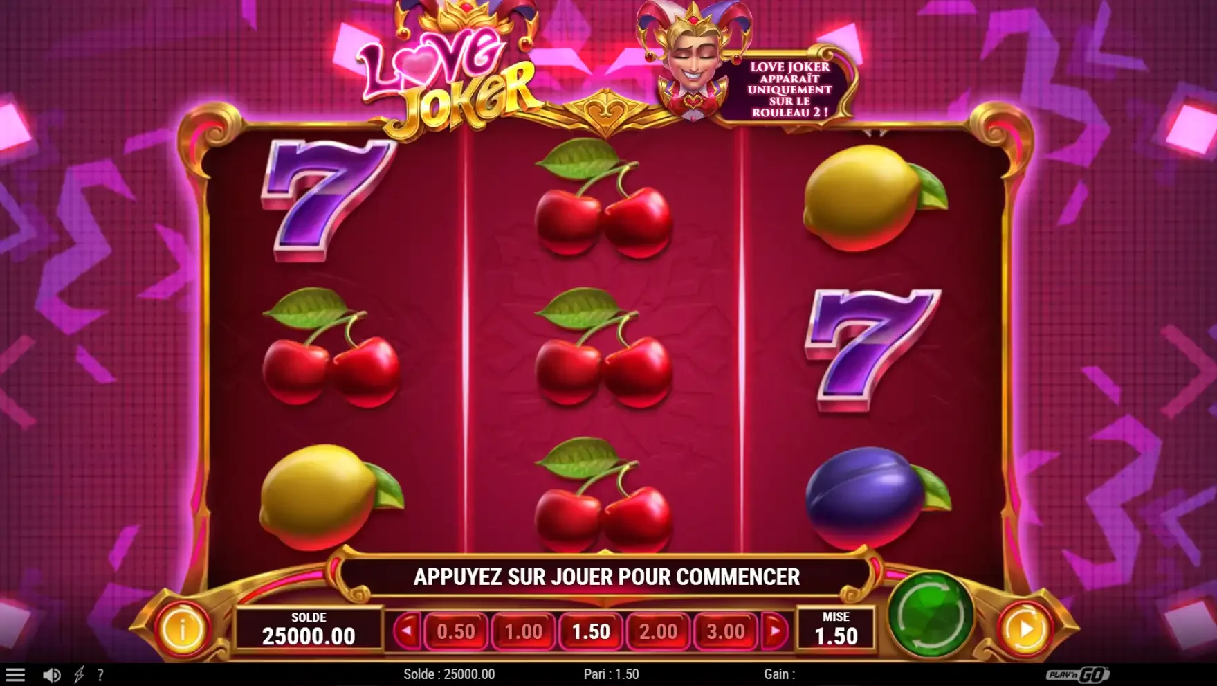 la machine &agrave; sous Love Joker
