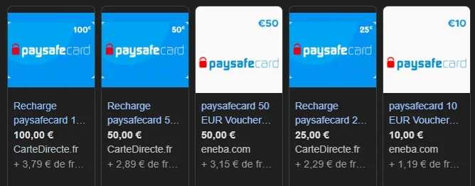 paysafecard achat internet