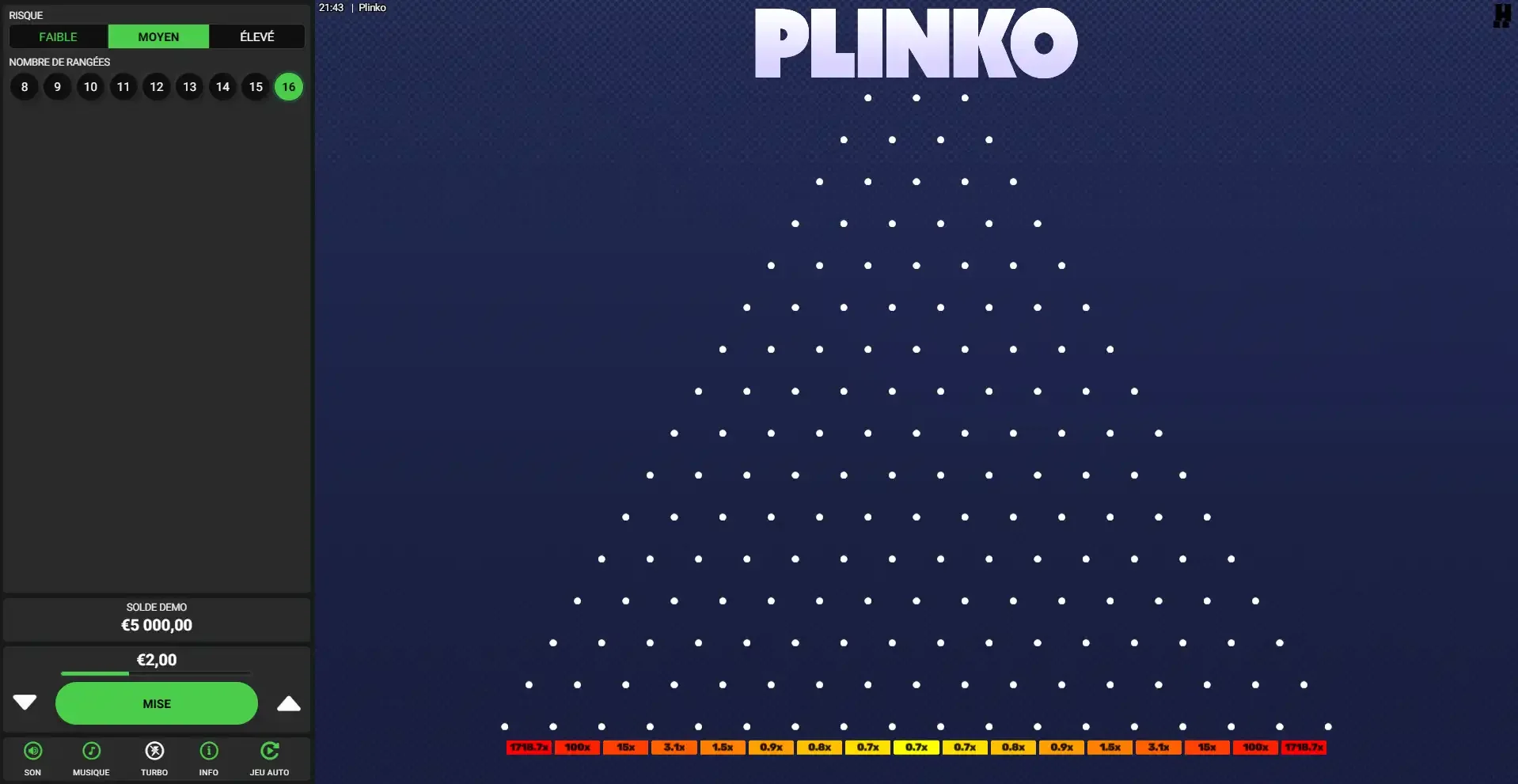 la machine &agrave; sous Plinko