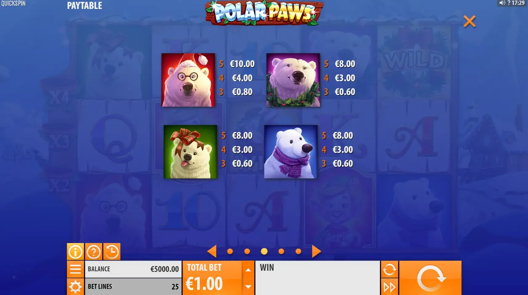 Symboles de la machine &agrave; sous gratuite Polar Paws