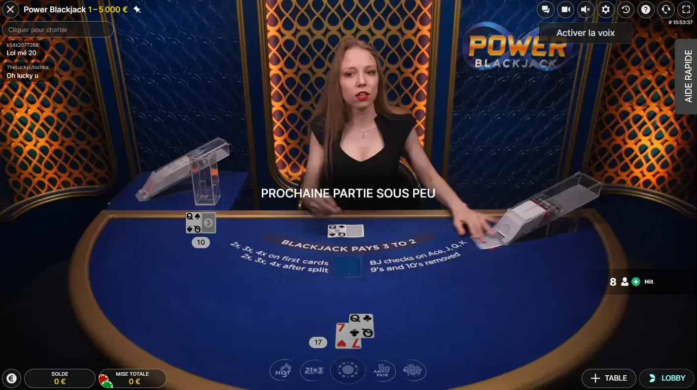 power blackjack evolution gaming