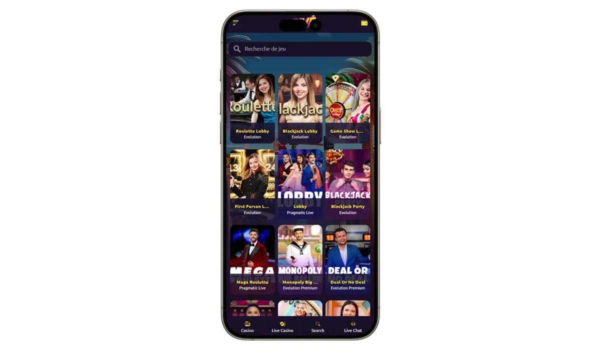 Priv&eacute;casino sur mobile