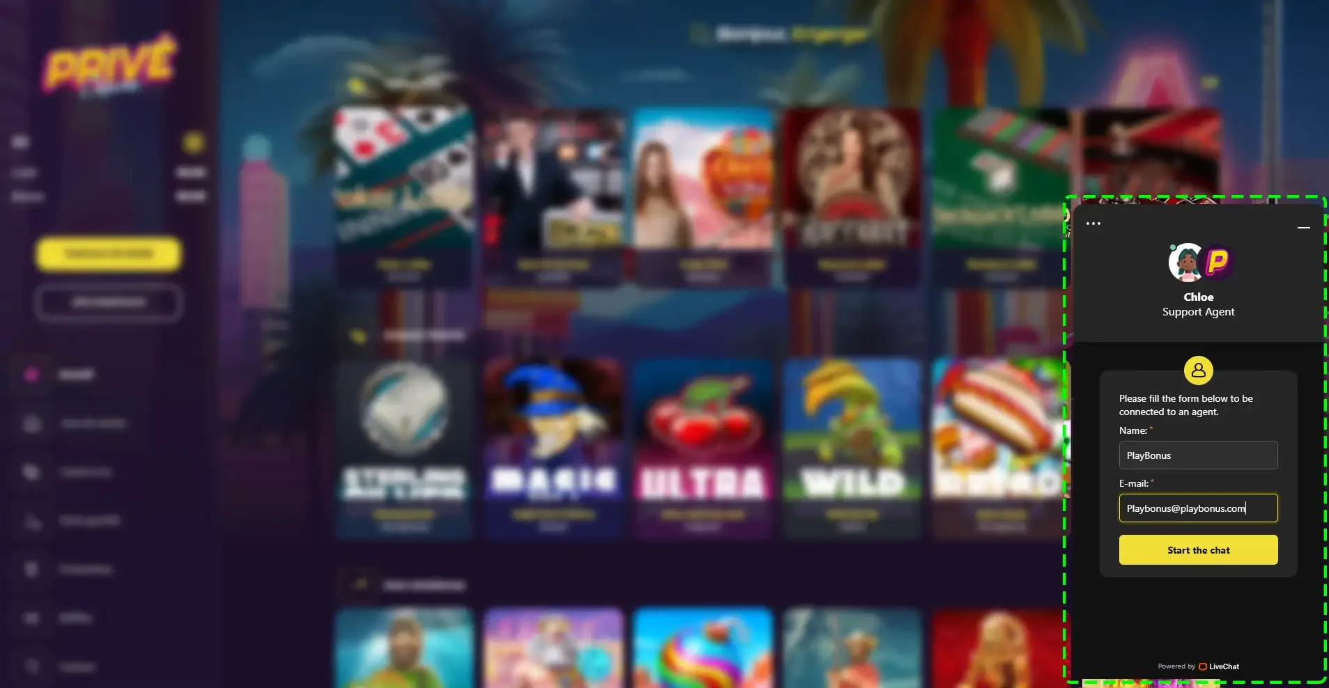 Casino en ligne service client privecasino