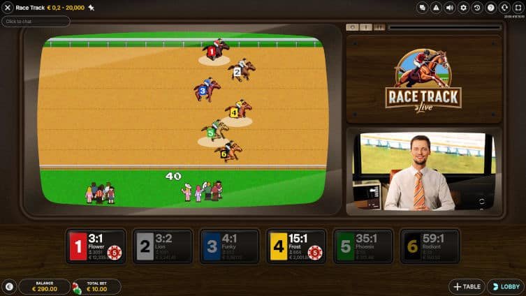 Extrait du jeu race track live par evolution
