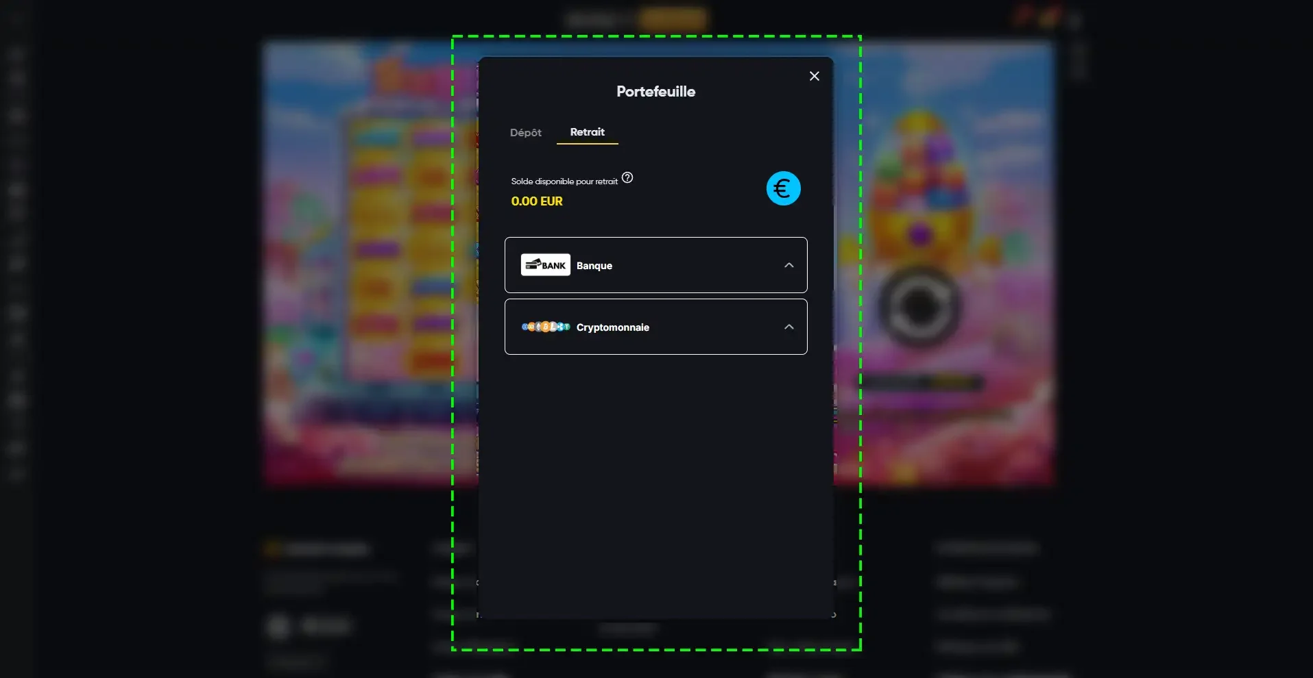 Effectuer un retrait sur le casino en ligne Instant Casino
