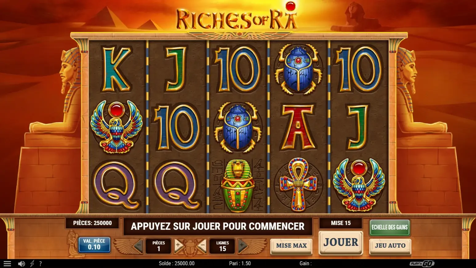 la machine &agrave; sous Riches of Ra