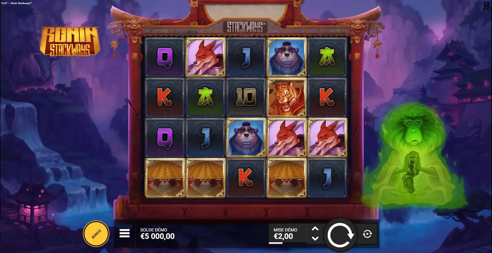 la machine &agrave; sous Ronin Stackways