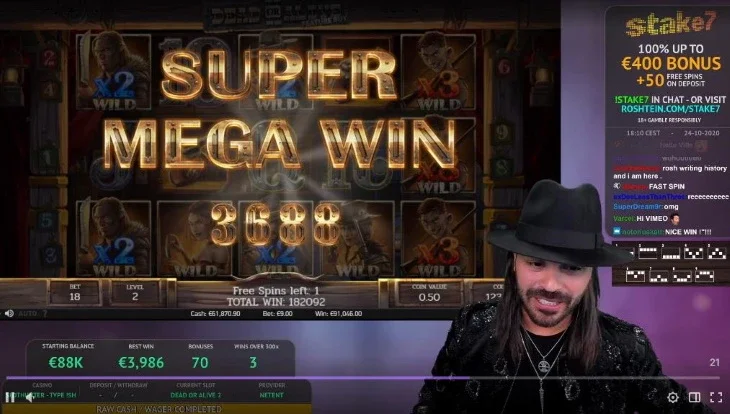 Roshtein play slot