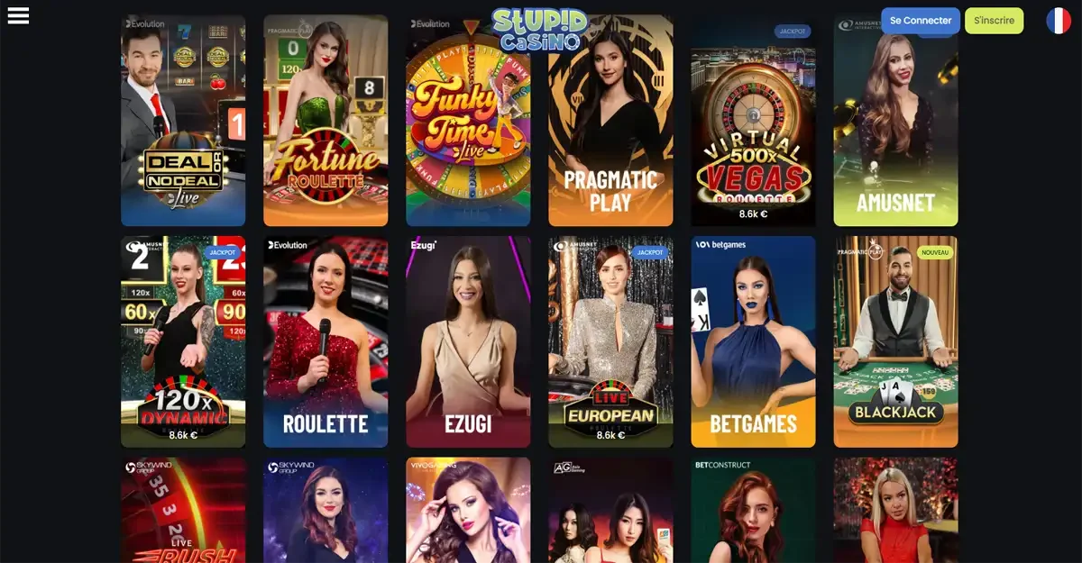 Les jeux de table du casino en ligne Stupid Casino