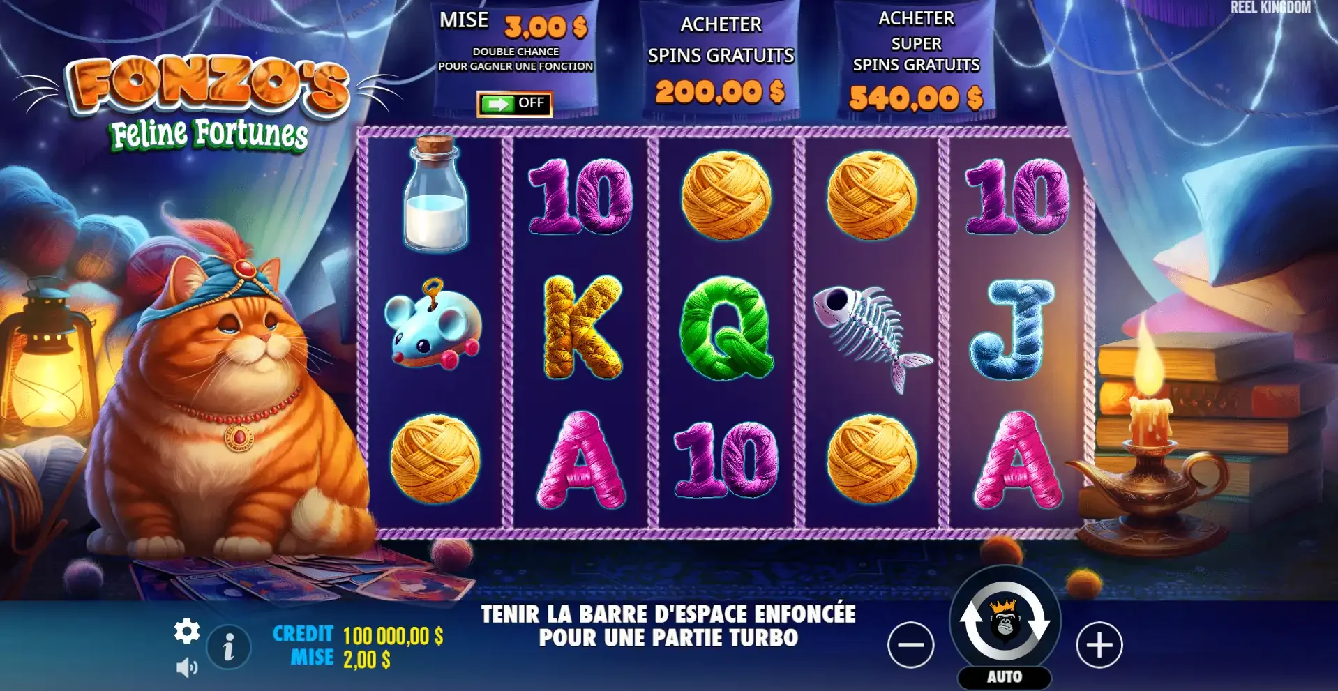 la machine &agrave; sous Fonzo&rsquo;s Feline Fortune