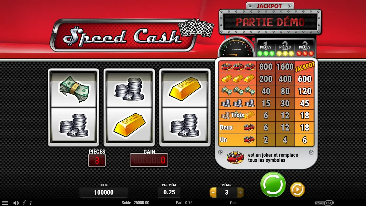La machine &agrave; sous speed cash