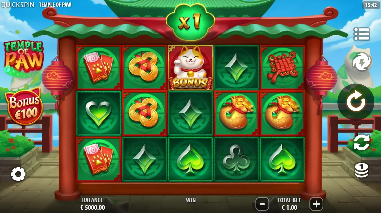 Temple of paw machine &agrave; sous casino slot