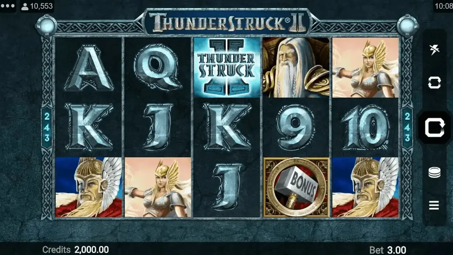 Thunderstruck II machine &agrave; sous casino en ligne