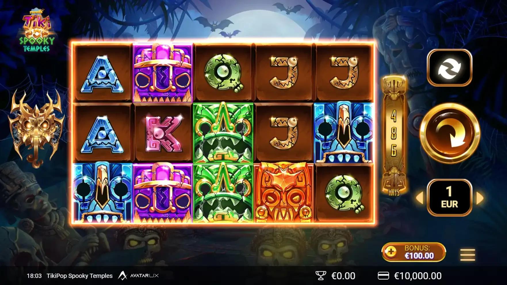la machine &agrave; sous TikiPop Spooky Temples
