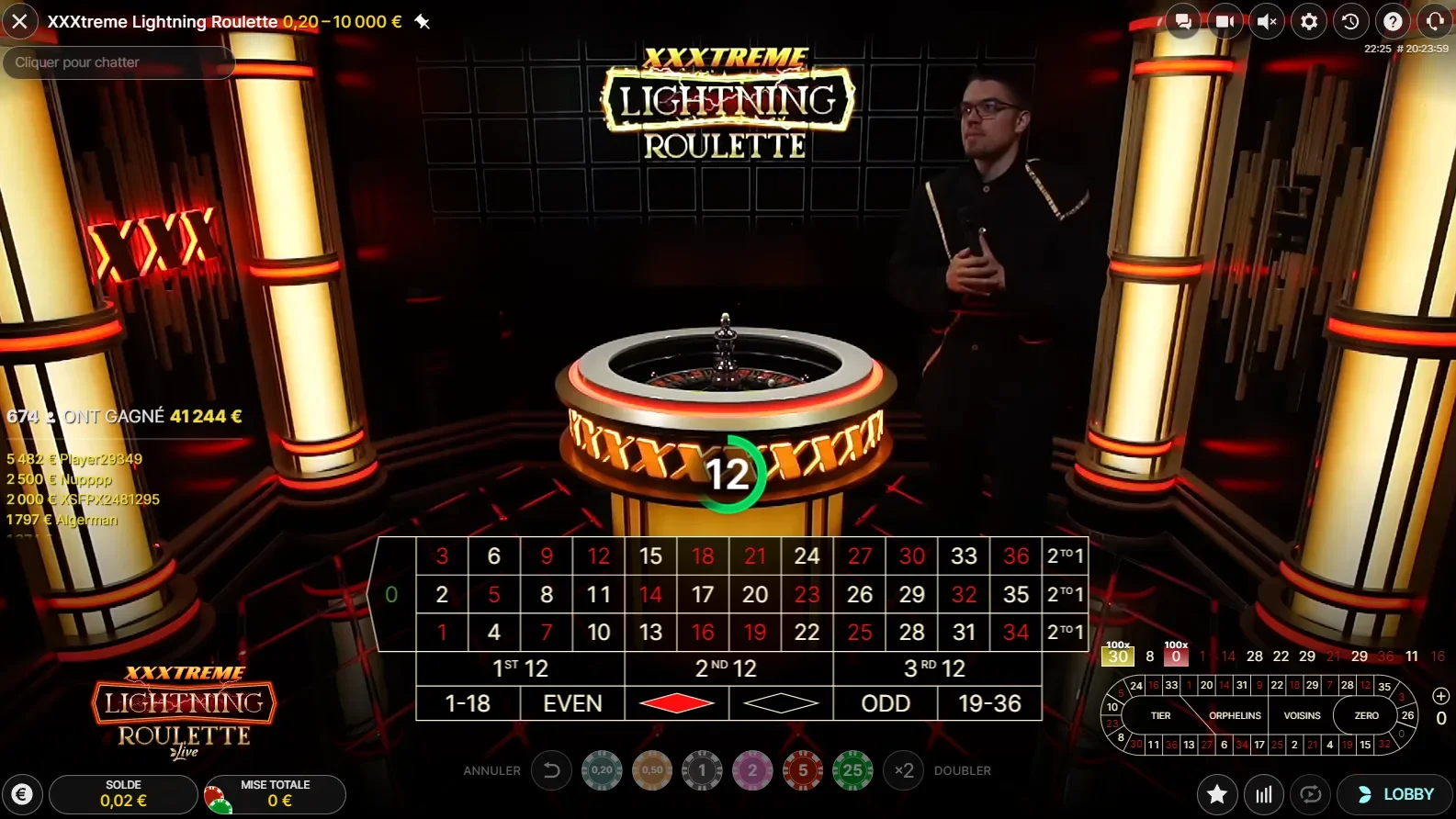 XXXtreme Lightning Roulette casino en direct